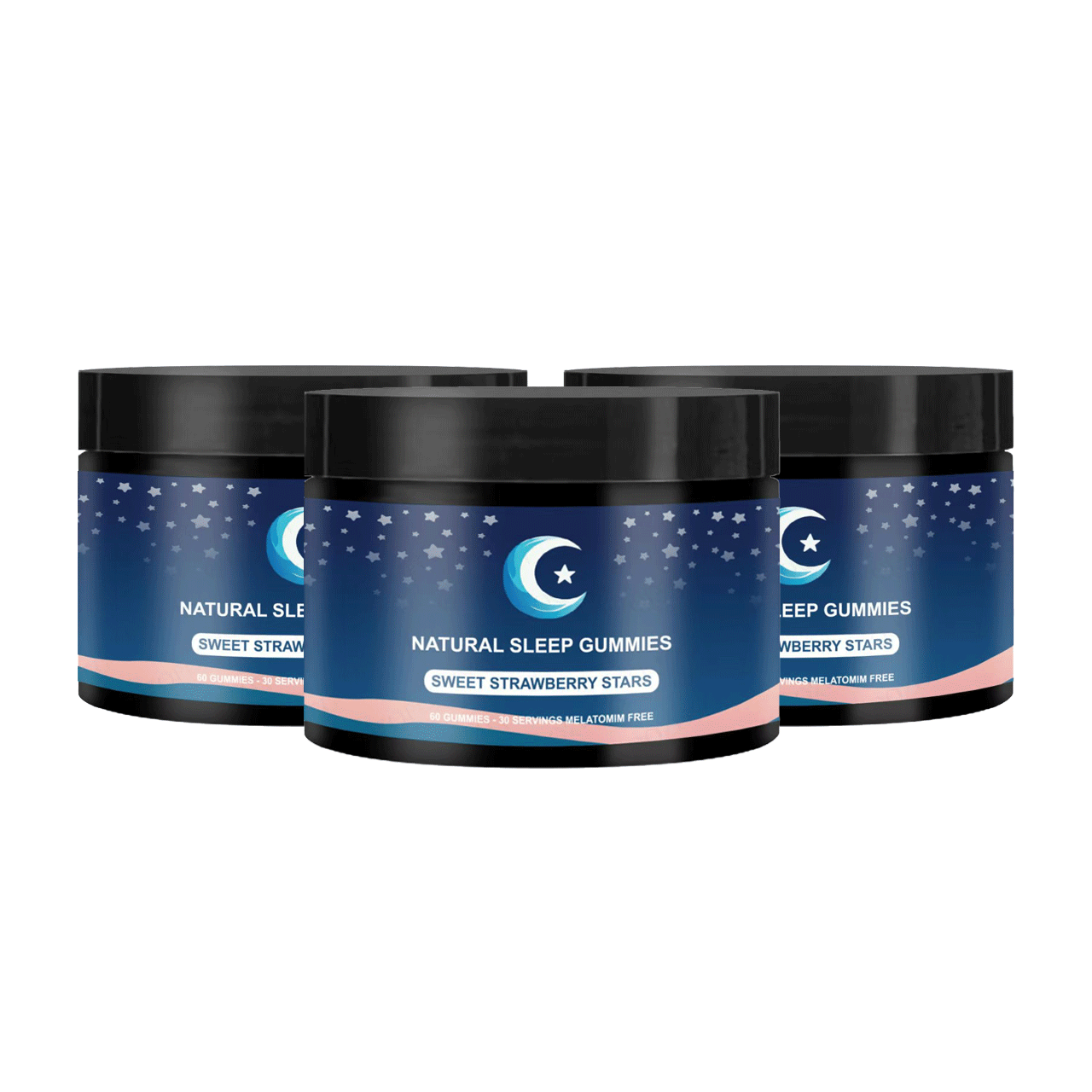 LullaBites Natürliche Schlafgummis – 30 Portionen – Süße Erdbeersterne (melatoninfrei)
