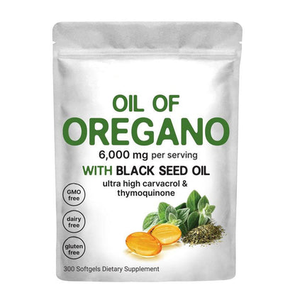 Mikro-Inhaltsstoffe: Oreganoöl mit Schwarzkümmelöl, 300 Weichkapseln