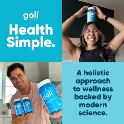 Goli Ashwagandha & Vitamin D Gummibärchen – Beerenmischung, KSM-66, vegan, pflanzlich, gentechnikfrei, glutenfrei und gelatinefrei.