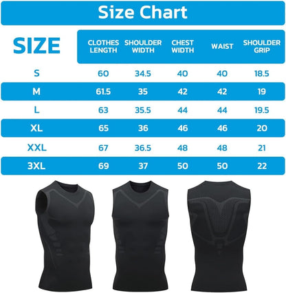 Pukmqu Gfouk Menionic Turmalin Haltungskorrektur-Weste, Ionisches Formgebungs-Ärmelloses Shirt, Haltungskorrektur für Männer, Rückenstützweste