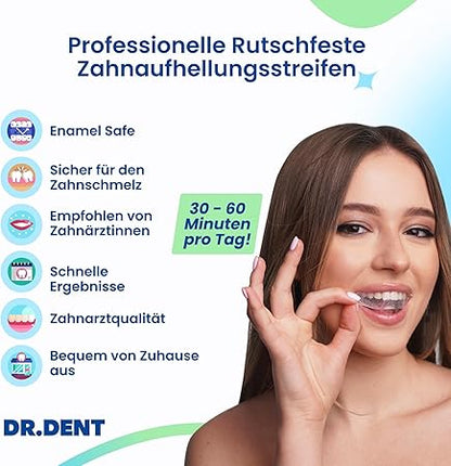 👨‍⚕️Von der CED empfohlen✅Professional Zahnaufhellungsstreifen 21 Anwendungen - Zahnschmelz-sicher - Ohne Schmerzempfindlichkeit - Professionelle Zahnbleaching Strips - 42 Streifen + Mundöffner Inklusive