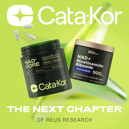 Cata-Kor 250 mg – NAD+-Nahrungsergänzungsmittel zur Unterstützung der Hautalterung, für mehr Energie und Konzentration – 60 Stück – Vitamin- & Wellness-Nahrungsergänzungsmittel, essbar