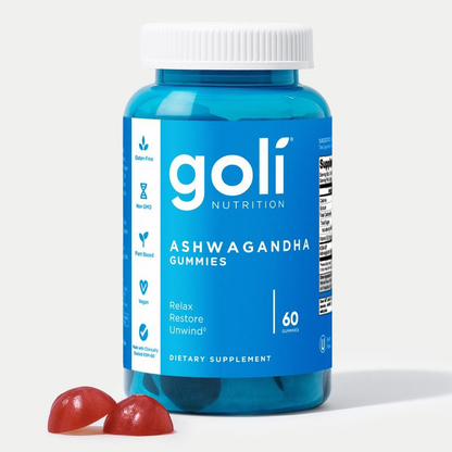 Goli Ashwagandha & Vitamin D Gummibärchen – Beerenmischung, KSM-66, vegan, pflanzlich, gentechnikfrei, glutenfrei und gelatinefrei.