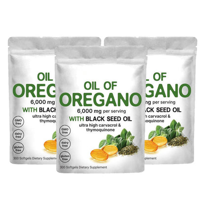 Mikro-Inhaltsstoffe: Oreganoöl mit Schwarzkümmelöl, 300 Weichkapseln