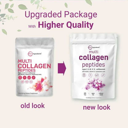 Multi-Kollagenpeptide – Hydrolysierte Proteinpeptide mit Hyaluronsäure, Biotin und Vitamin C – Geschmacksneutral