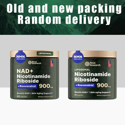 '-Reus Research NR900 – NAD+ Nahrungsergänzungsmittel zur Unterstützung der Hautalterung, für mehr Energie und Konzentration – 80 Stück – Vitamin- und Wellness-Ergänzungsmittel