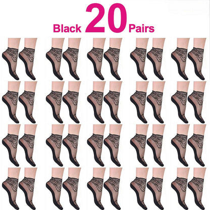 Bootssocken mit floralem Rand