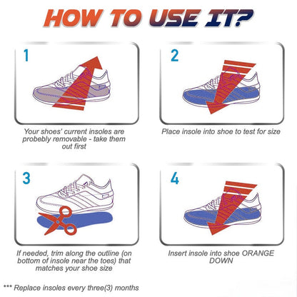 Stoßdämpfende orthopädische Sportschuheinlagen